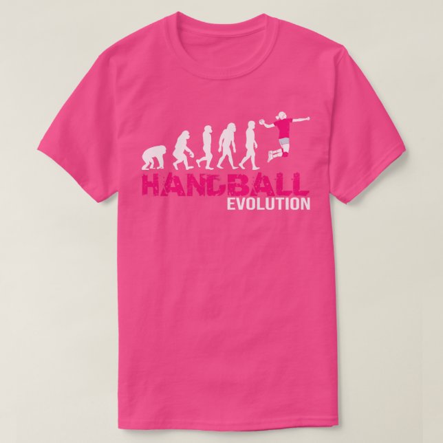 T-shirt Évolution du handball féminin Gift Girls rose (Design devant)