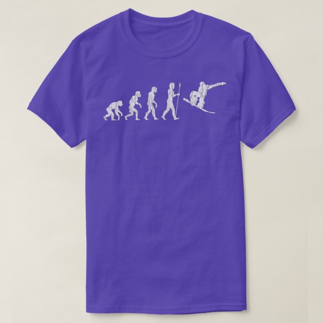T-shirt Évolution du snowboard Snowboard (Design devant)