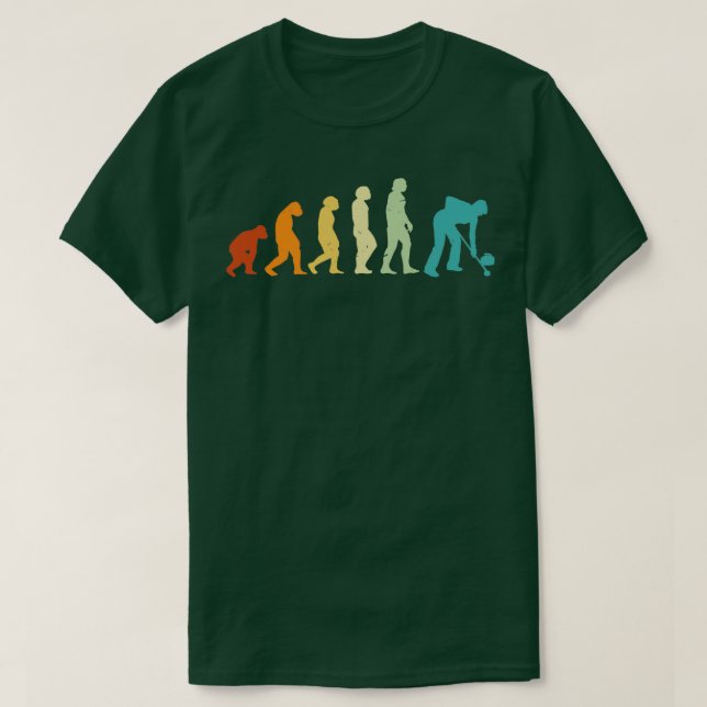 T-shirt Évolution d'un joueur de curling (Design devant)