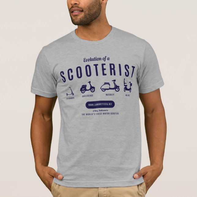 T-shirt Évolution d'un Scooterist - copie de marine (Devant)