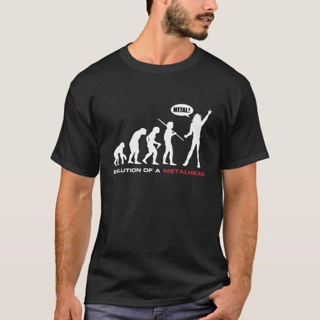 T-shirt Évolution d'une tête en métal (Devant)