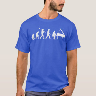 T-shirt Évolution humaine drôle en musique de pianiste