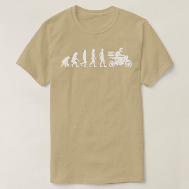 T-shirt Evolution humaine Livraison de pizza Guy Manger Pi (Design devant)