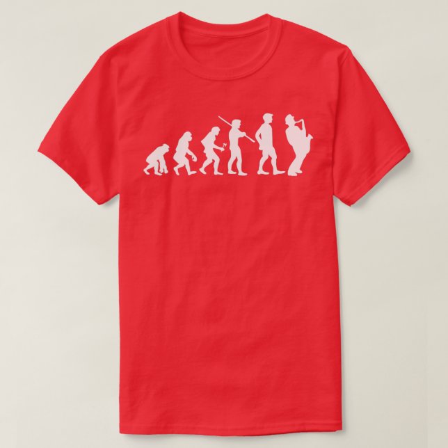 T-shirt Évolution humaine Saxophone Lecteur Musicien (Design devant)