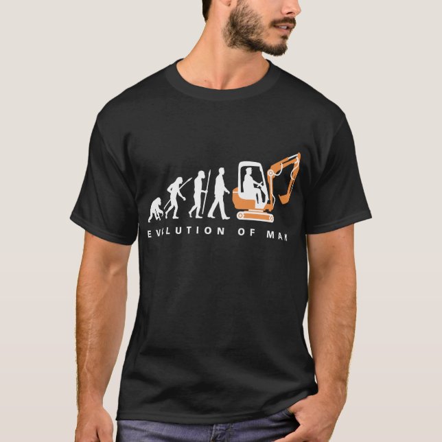 T-shirt evolution of man excavator driver (Devant)