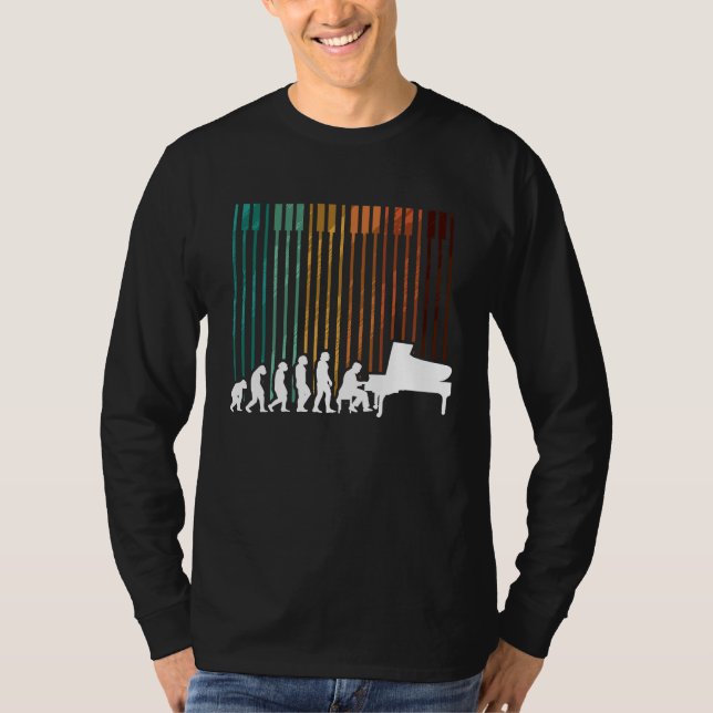 T-shirt Evolution Piano Musician Keyboard Orchestra (Devant)