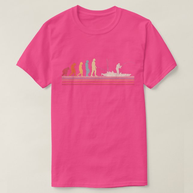 T-shirt Evolution rétrohistorique Kayak Pêche Kayak Vintag (Design devant)