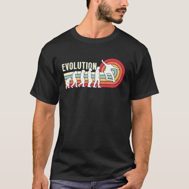 T-shirt Evolution Skateboarding Skate Retro Streetwear  3 (Devant)