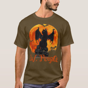 T-shirt Ew People Black Cat Bat Wings Halloween
