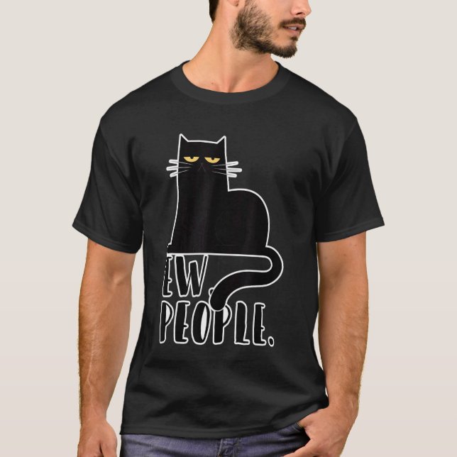 T-shirt Ew People Chat noir pour chat (Devant)