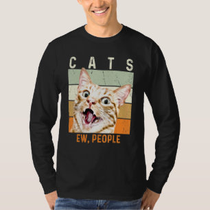 T-shirt Ew Personnes Chat Vintage