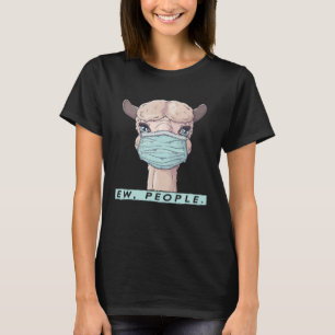 T-shirt Ew Personnes Lama Visage Masque Distances sociales