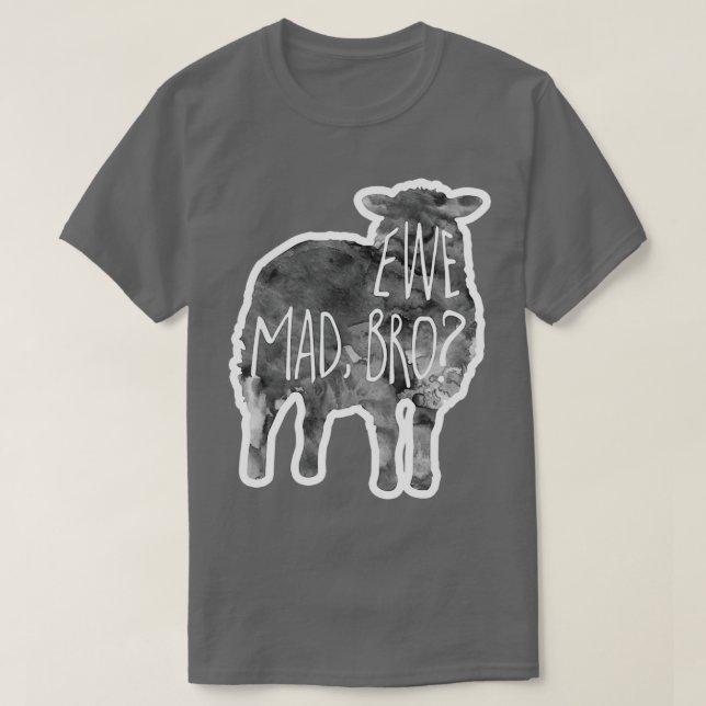 T-shirt EWE bré fou Mouton agneau Pun (Design devant)
