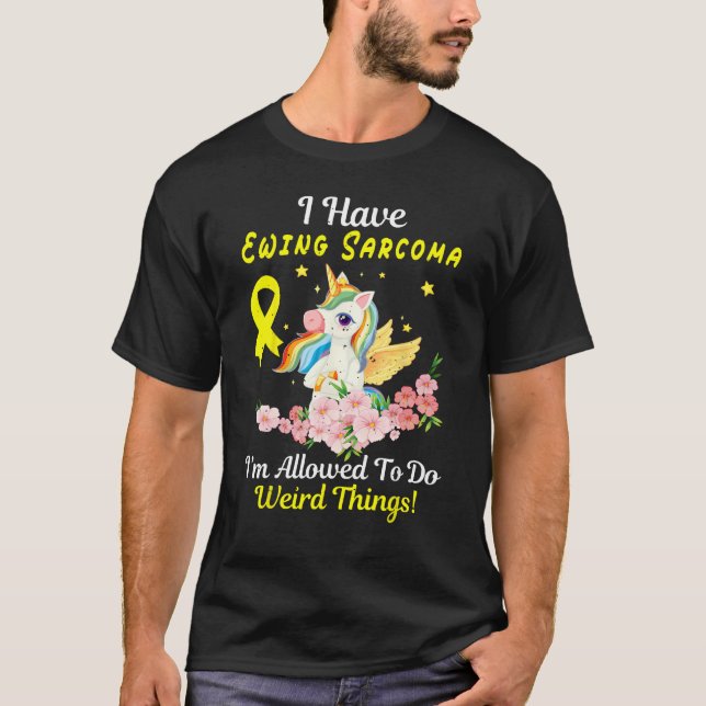 T-shirt Ewing Sarcoma Awareness  Unicorn Yellow Ribbon Sup (Devant)
