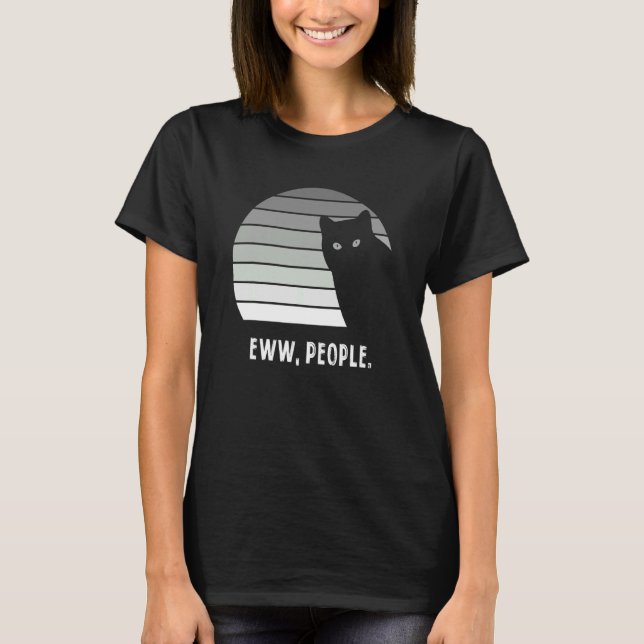 T-shirt Eww people retro cat  cats cat (Devant)