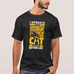 T-shirt Excavate Chat Digger Équipement Lourd Excavateur O