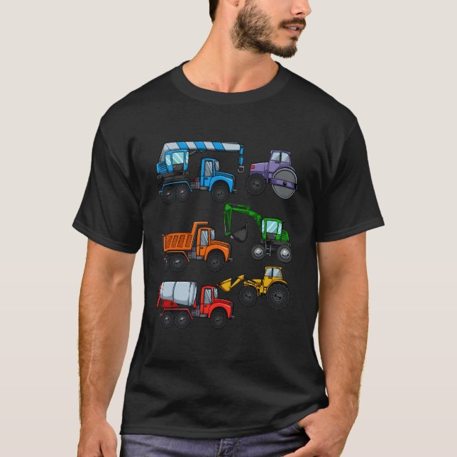 T-shirt excavateur de construction Funny Steam Douches Dig (Devant)