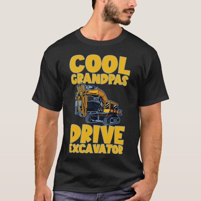 T-shirt Excavateur de lecteur de cool Grandpas (Devant)