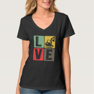 T-shirt Excavateur de pilote du travailleur de constructio