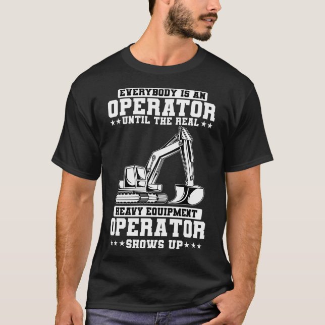 T-shirt Excavateur de travaux de construction Équipement l (Devant)