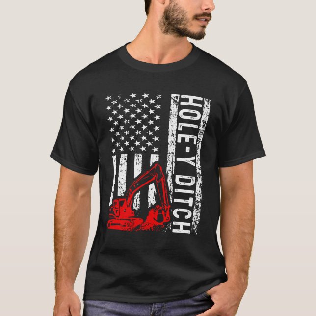 T-shirt Excavateur Hole y ditch (Devant)