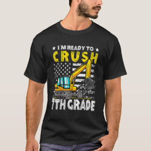 T-shirt Excavateur Retour à l'école Je suis prêt à écraser