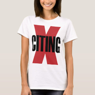 T-shirt Excitant X Citant Rouge Noir Original Lettre Art