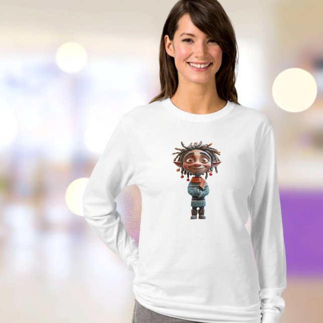 T-shirt Excitée Ado Noël Elf Drôle féminin (Créateur téléchargé)