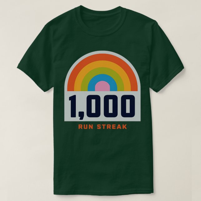 T-shirt Exécuter Streak Run Streaker 1000 jours de virgule (Design devant)