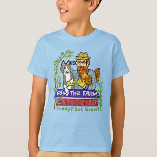 T-shirt Exécutez le design de la ferme "Prêt, partez, gran