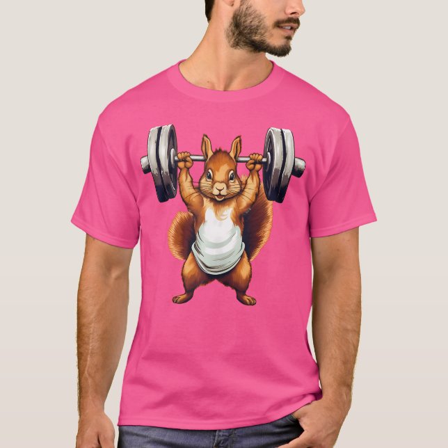 T-shirt Exercice de gym pour l'élévation de poids des écur (Devant)