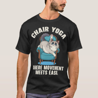 T-shirt Exercice de Yoga sur Chaise Zen Fitness Entraîneme