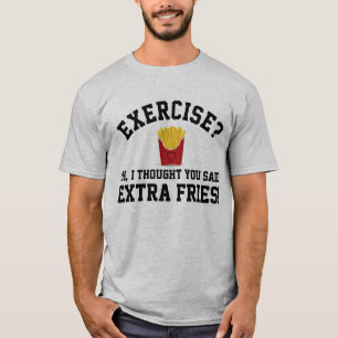 T-shirt Exercice Extra French Fries Non-Workout Funny Food