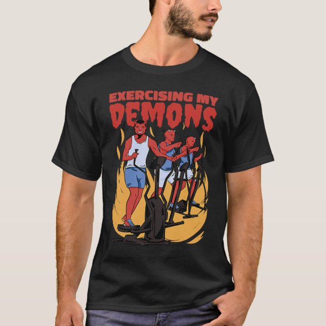 T-shirt Exercice Mes Démons Exercice Phrase Halloween (Devant)