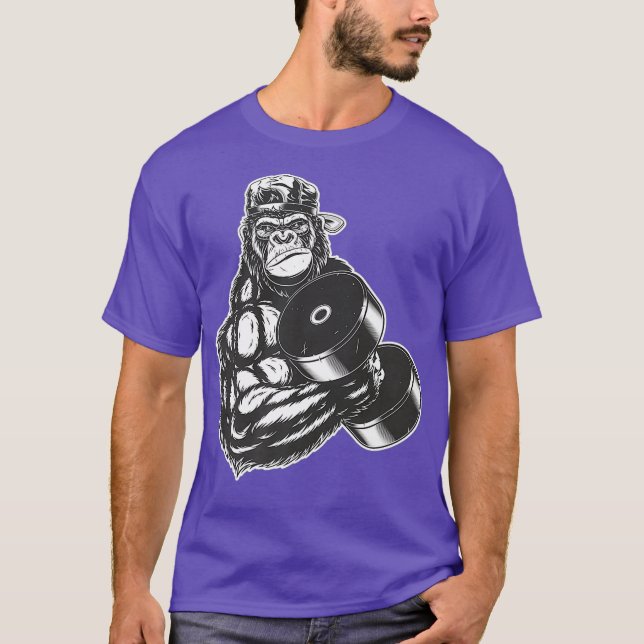 T-shirt Exercice Poids Gorilla Cadeau Premium (Devant)