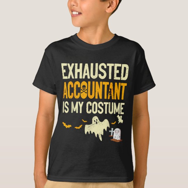 T-shirt Exhausted Accountant Cpa Halloween Funny Accountan (Devant)