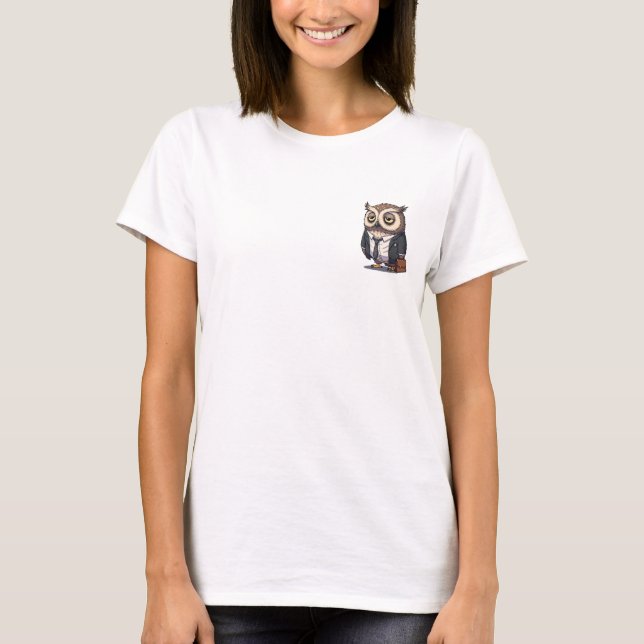 T-shirt Exhausted Corporate Owl in Business Suit (Devant)