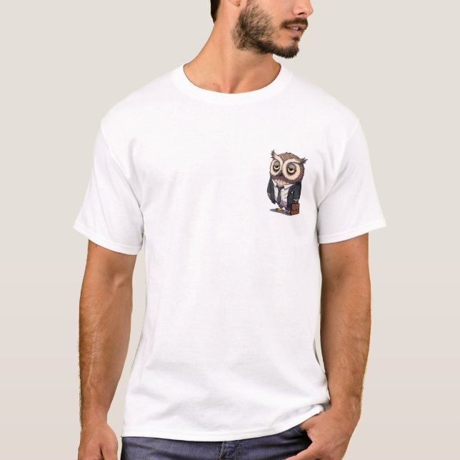 T-shirt Exhausted Corporate Owl in Business Suit (Devant)