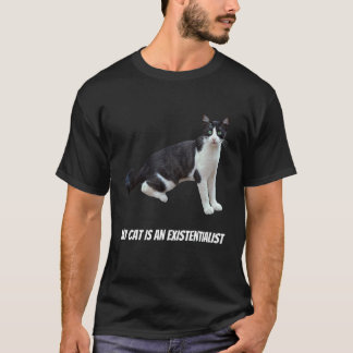 T-shirt Existentialisme félin Philosophie Humour Spirituel
