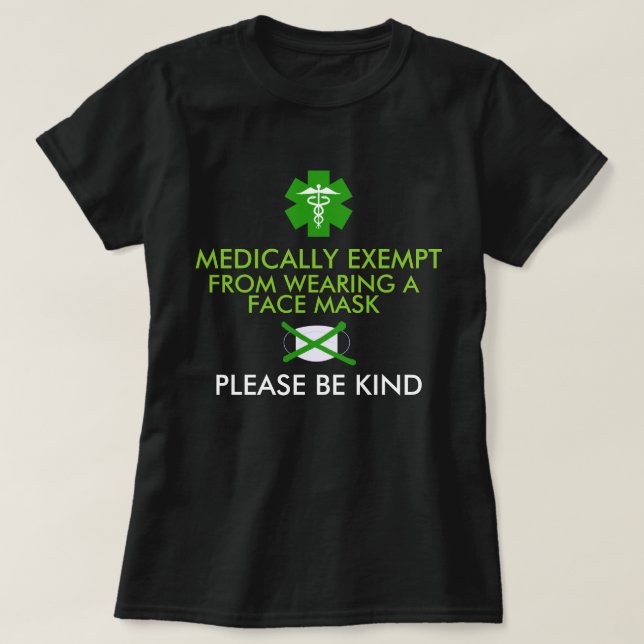 T-shirt Exonéré Médicalement Des Masques Visuels (Design devant)