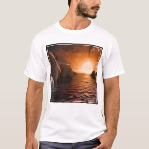 T-shirt Exoplanet Trappist-1f De Son Côté Nocturne Icy.