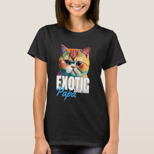 T-shirt Exotique Papa Coloré Mignon Propriétaire De Chat G