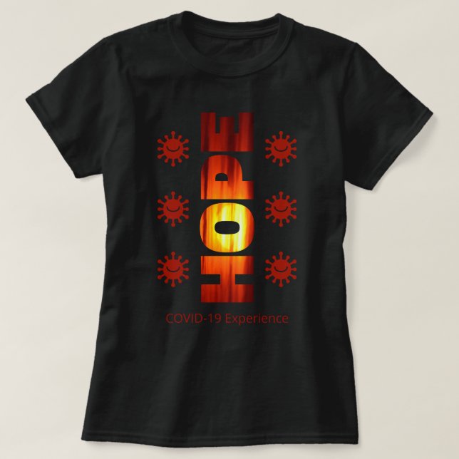 T-shirt Expérience COVID-19 - Coucher de soleil, virus sou (Design devant)