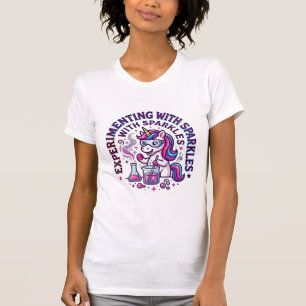 T-shirt Expérience de licorne avec publicité coupée en sci