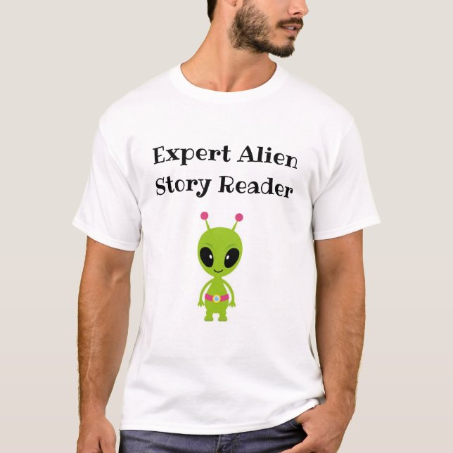 T-shirt Expert Alien Story Reader - mignon pour les enseig (Devant)