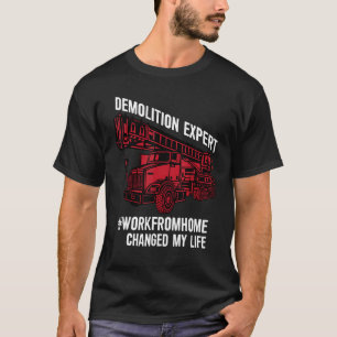 T-shirt Expert en démolition avec pelle et grue sur