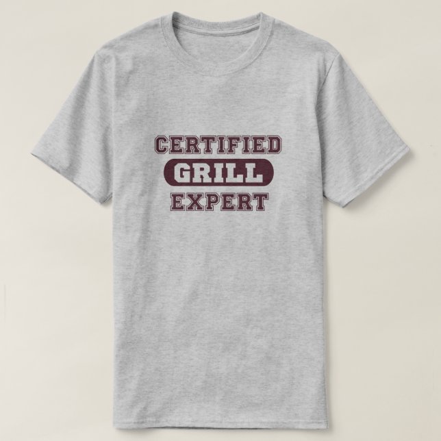 T-shirt Expert en matière certifié de gril (Design devant)