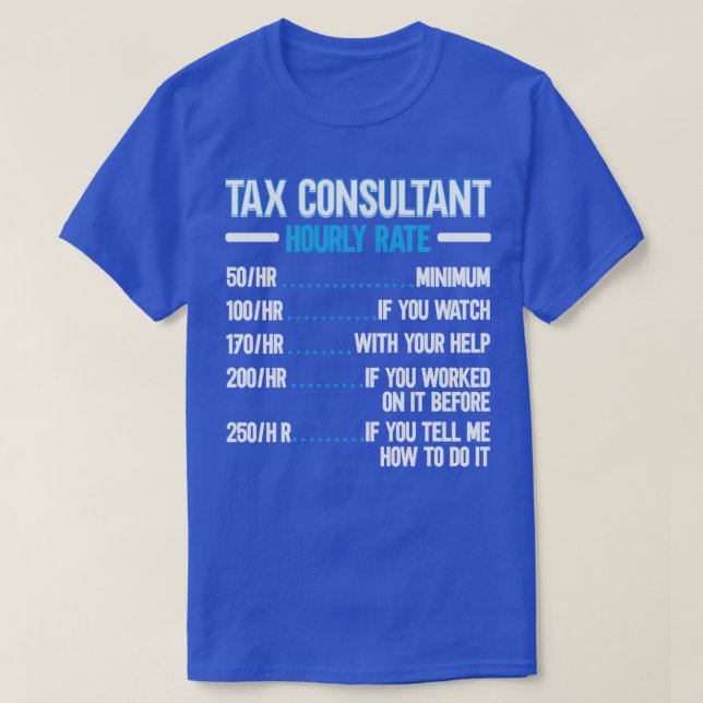 T-shirt Expert fiscal Comptable à taux horaire Saison fisc (Design devant)