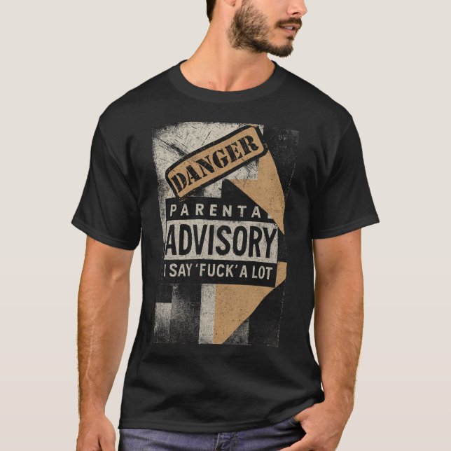 T-shirt Explicit Content Warning Distressed Art (Devant)