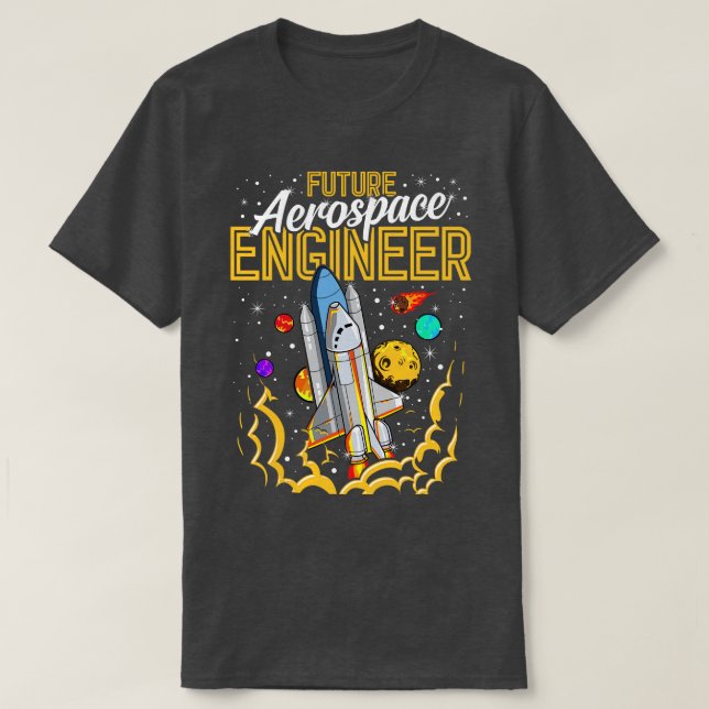 T-shirt Exploration de l'astronaute spatiale du futur ingé (Design devant)